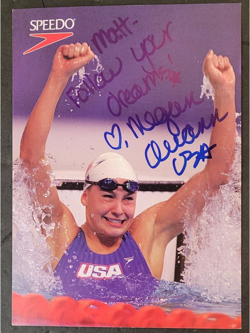 Megan Quann (Jendrick) Olympic Gold Medalist Autographed Signed 5"x7" Postcard
